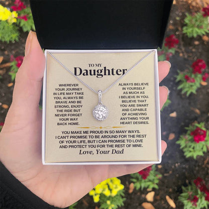 To My Beautiful Daughter Necklace - I Believe In You - Present for Daughter from Dad - Eternal Hope Necklace