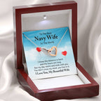 To the best navy wife in the world - I know the distance is hard - Interlocking Hearts Necklace