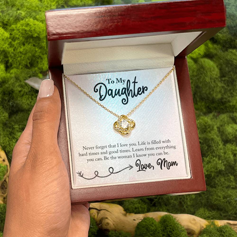 To My Daughter Necklace Gift from Mom – Love Knot Necklace