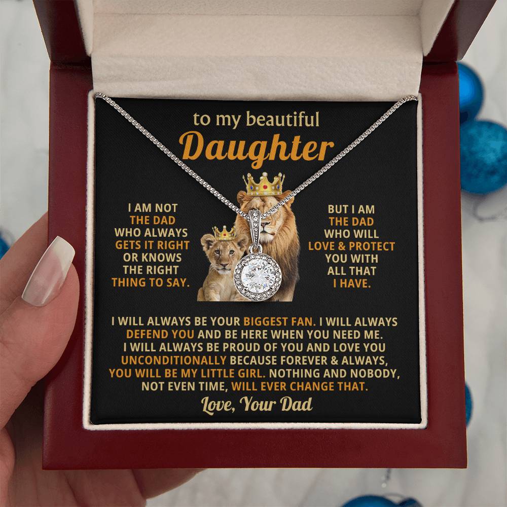 To My Beautiful Daughter Necklace – Dad to Daughter Birthday Graduation Present – Eternal Hope Necklace