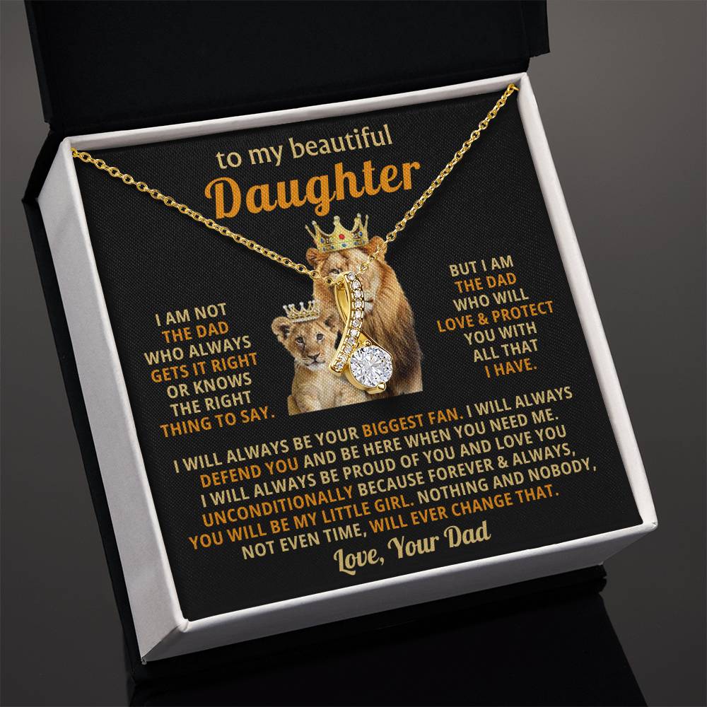 To My Daughter Necklace - Everyday Love Jewelry Gift from Dad for Daughter’s Birthday & Just Because - Alluring Beauty Necklace