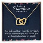 To Our Grandma Necklace - You stole our heart from the very start - Interlocking Hearts Necklace