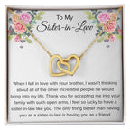 To My Sister In Law Necklace - Gift for Bonus Sister - Interlocking Hearts Necklace
