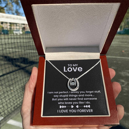 To My Wife Necklace - Romantic Everyday Jewelry Gift from Husband for Birthday, Valentine’s Day & Just Because - Lucky In Love Necklace