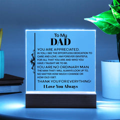 Glow Acrylic Sign, Gift For Boyfriend’s Father, Father’s Day Light-Up Keepsake, Sentimental Gift, Heartfelt Message Plaque, I Love You Always