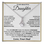 To My Daughter - You are braver than you believe - Daughter Gift from Dad - Alluring Beauty Necklace