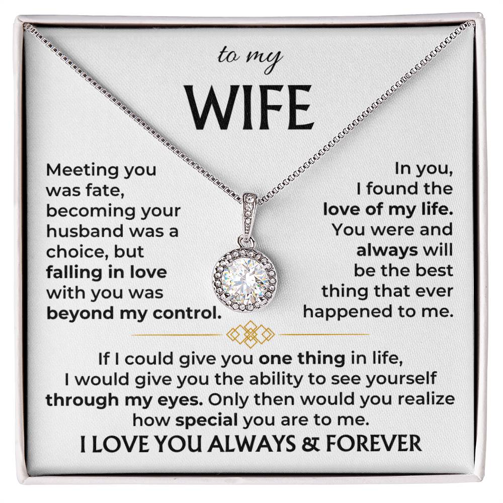 To My Wife Necklace - Best Surprise Gift for Wife from Husband for Anniversary, Christmas & Valentine’s Day - Eternal Hope Necklace