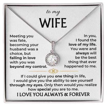 To My Wife Necklace - Best Surprise Gift for Wife from Husband for Anniversary, Christmas & Valentine’s Day - Eternal Hope Necklace