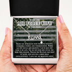 To My Air Force Wife Gift from Husband - Scripted Love Necklace