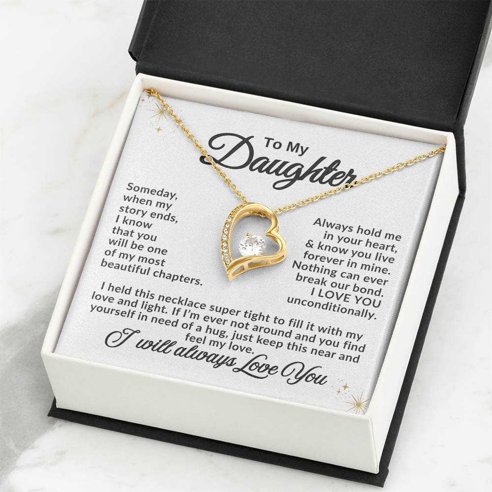 Gift for Daughter - Always hold me in your heart - Forever Love Necklace