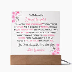 Forever My Granddaughter Acrylic Plaque, Beautiful Gift of Love, Special Keepsake to Treasure, To My Beautiful Granddaughter
