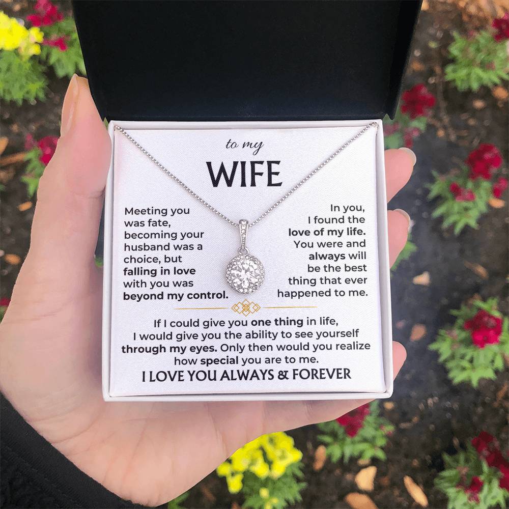 To My Wife Necklace - Best Surprise Gift for Wife from Husband for Anniversary, Christmas & Valentine’s Day - Eternal Hope Necklace