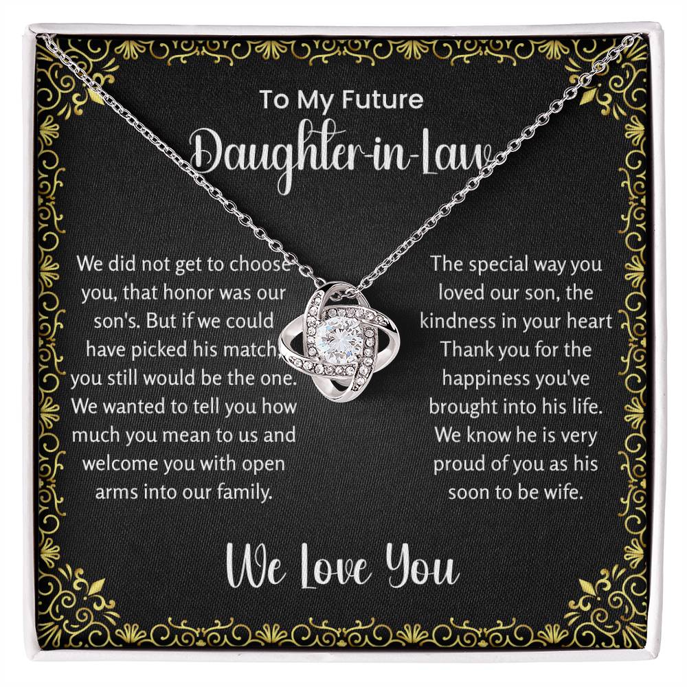 To My Future Daughter In Law - Love Knot Necklace - Gift for Bonus Daughter