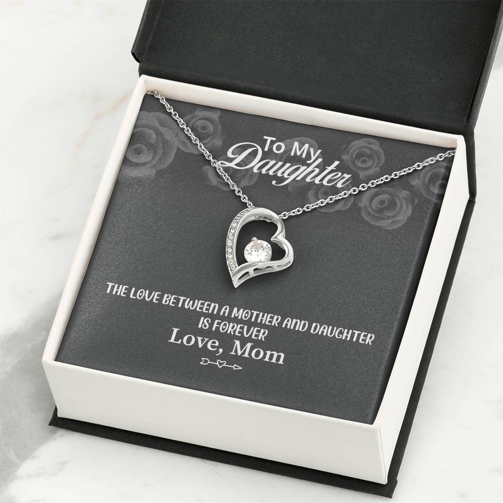 To My Daughter Necklace - Meaningful Daughter Gift from Mom for Forever Love & Support - Forever Love Necklace