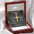 To My Bonus Dad - Artisan Cross Necklace Gift for Him