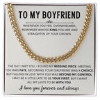 To My Boyfriend - Cuban Link Chain - Birthday & Anniversary Jewelry from Girlfriend