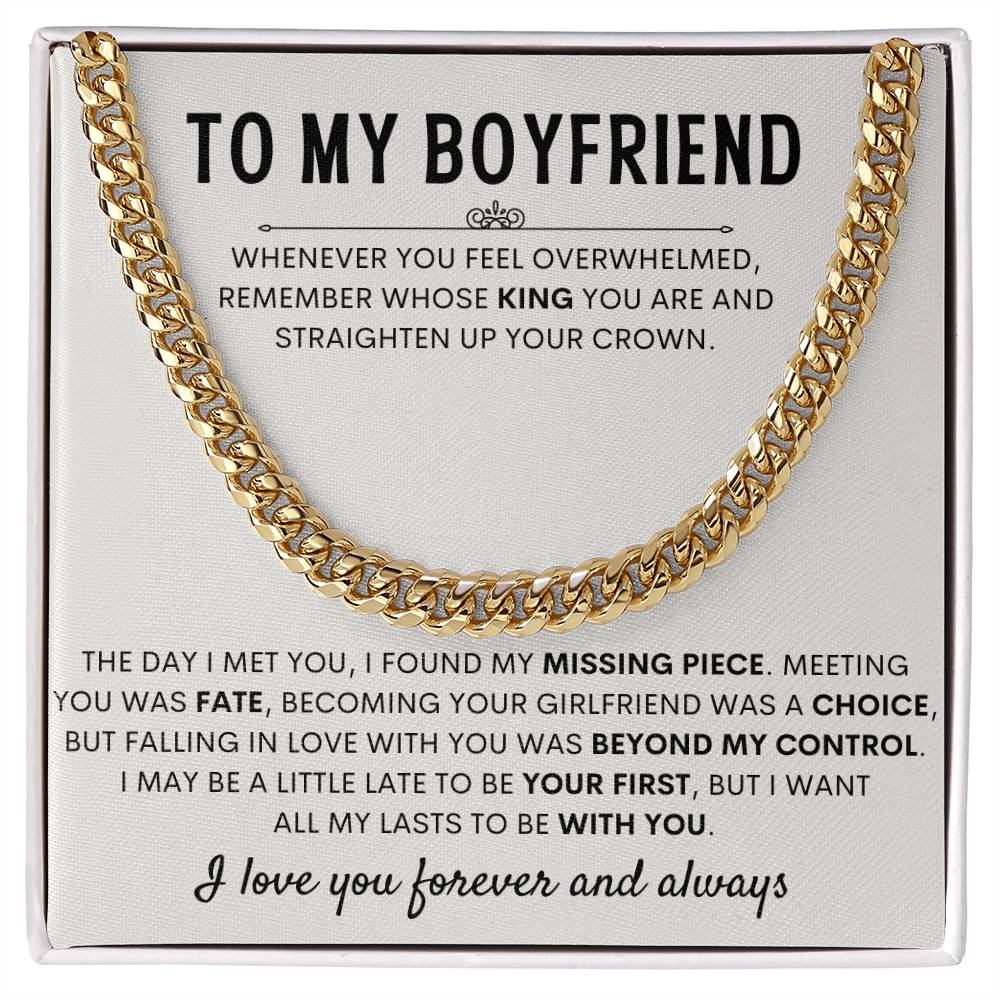 To My Boyfriend - Cuban Link Chain - Birthday & Anniversary Jewelry from Girlfriend