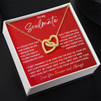To My Soulmate Necklace - Special Gift for Birthday & Valentine’s Day - Interlocking Hearts Necklace