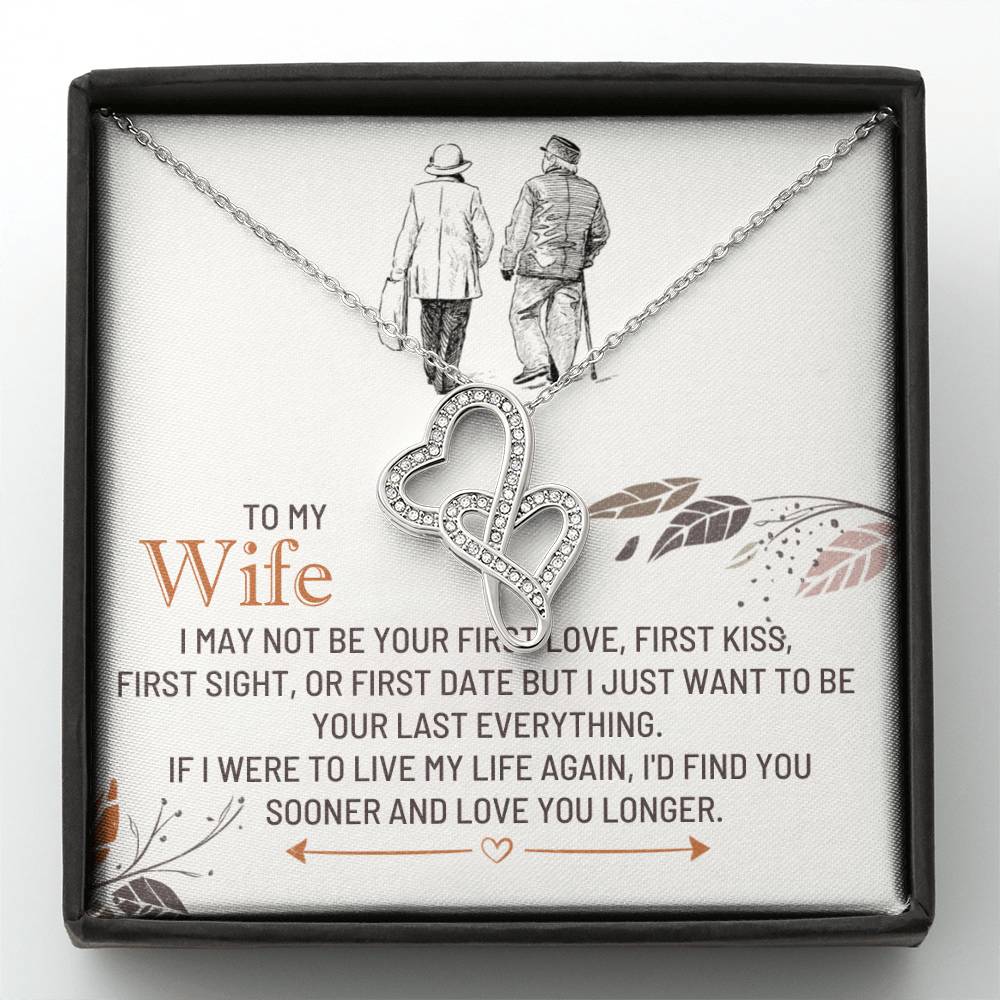 To My Wife Necklace - Heartwarming Gift from Husband for Birthday, Anniversary & Valentine’s Day - Heart-to-heart Pendant Necklace