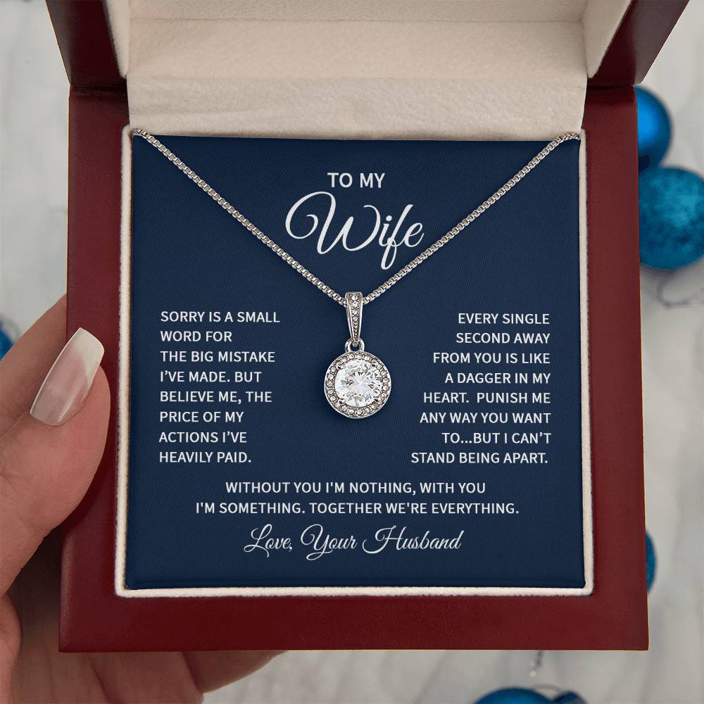 To My Wife Necklace - Emotional Love Jewelry Gift from Husband for Valentine’s Day & Birthday Happiness - Eternal Hope Necklace