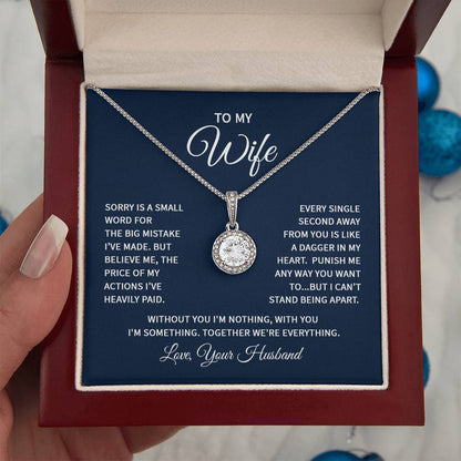 To My Wife Necklace - Emotional Love Jewelry Gift from Husband for Valentine’s Day & Birthday Happiness - Eternal Hope Necklace