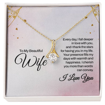Unique Gift for Wife - Loving Jewelry from Husband for Birthday, Valentine’s Day & Holidays - Alluring Beauty Necklace