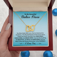 To My Niece Necklace, Encouraging Jewelry Gift with Message Card, To My Badass Niece