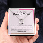 To My Best Bonus Mom - Thank You For Always Being There - Lucky In Love Necklace - Sentimental Bonus Mom Gift