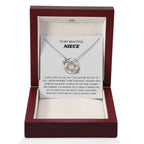 To My Beautiful Niece - I am so honored to be you aunt - Gift for Niece from Aunt - Love Knot Necklace
