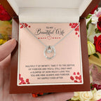 To My Wife Gift from Husband - Romantic Jewelry for Birthday & Anniversary Celebrations - Lucky In Love Necklace