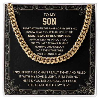 To My Son - Someday when the pages of my life end - Cuban Link Chain