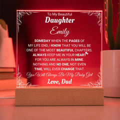 Heartfelt Acrylic Gift for Daughter, Birthday, Graduation & Christmas, To My Beautiful Daughter
