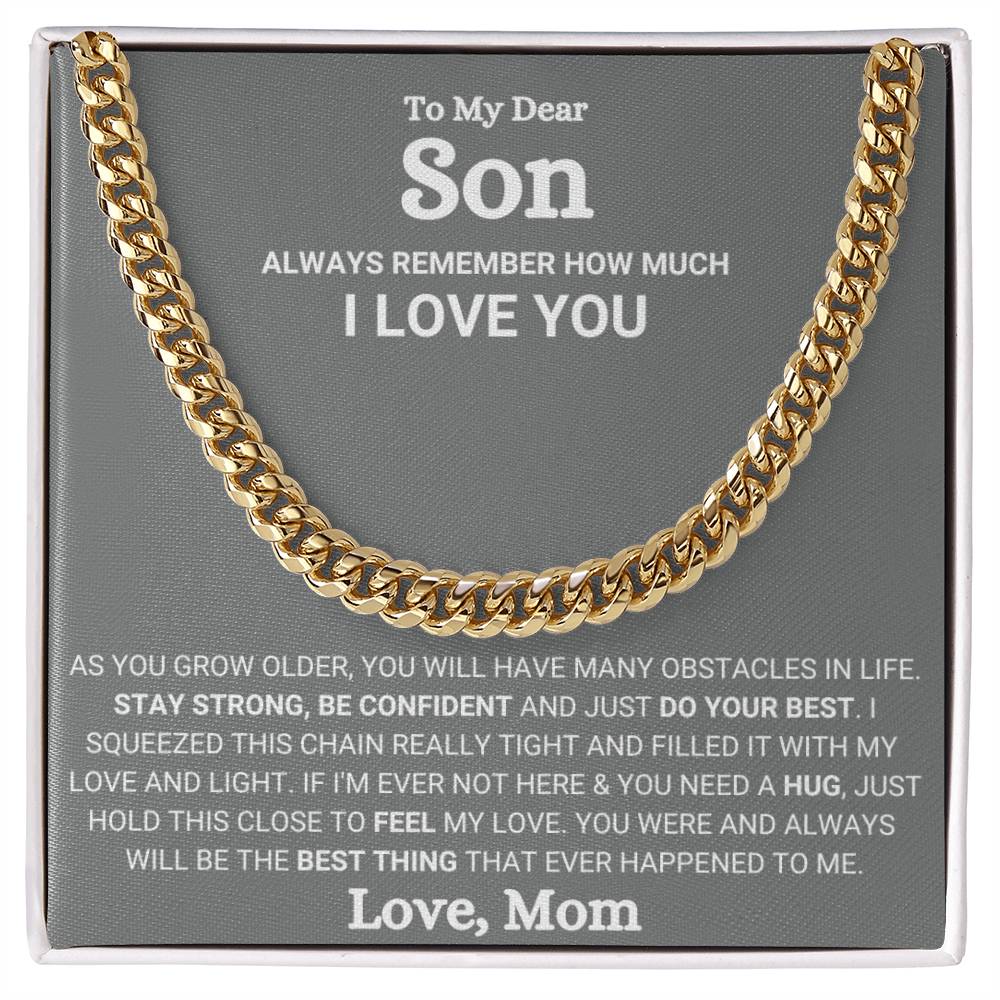 Cuban Link Chain Necklace, Gift for Son, Stylish Jewelry for Him, Birthday & Graduation Gift from Mom