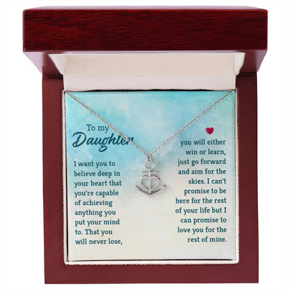 To My Bonus Daughter - Anchor Pendant Necklace for Birthday, Graduation and Christmas