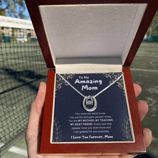 To My Amazing Mom - You Mean The World To Me - Lucky In Love PARTNER - Unique Gift For Mom Birthday, Christmas & Mother's Day