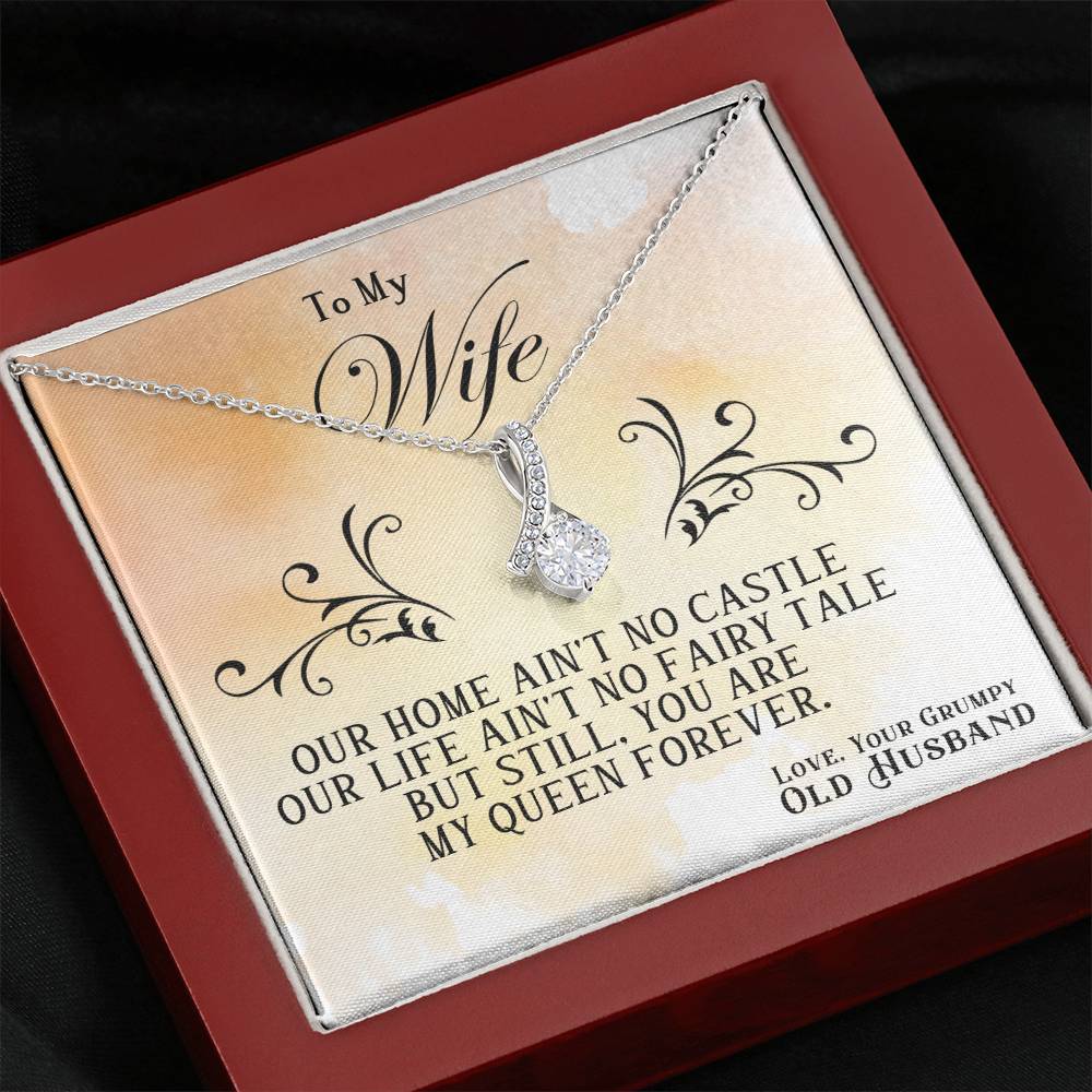 To My Wife Necklace - Sweet Emotional Gift for Wife from Husband on Birthday, Anniversary & Valentine’s Day - Alluring Beauty Necklace