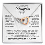 Birthday Gift for Daughter - Interlocking Hearts Necklace for Her