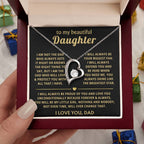 To My Daughter Necklace - Everyday Love Jewelry Gift from Dad for Daughter’s Birthday & Just Because - Forever Love Necklace