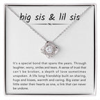Big Sister & Little Sister Necklace - It's a special bond that spans the years - Gift for Sister - Love Knot Necklace