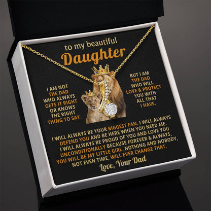 To My Beautiful Daughter Necklace - I will always be your biggest fan - Gift for Daughter from Dad - Alluring Beauty Necklace