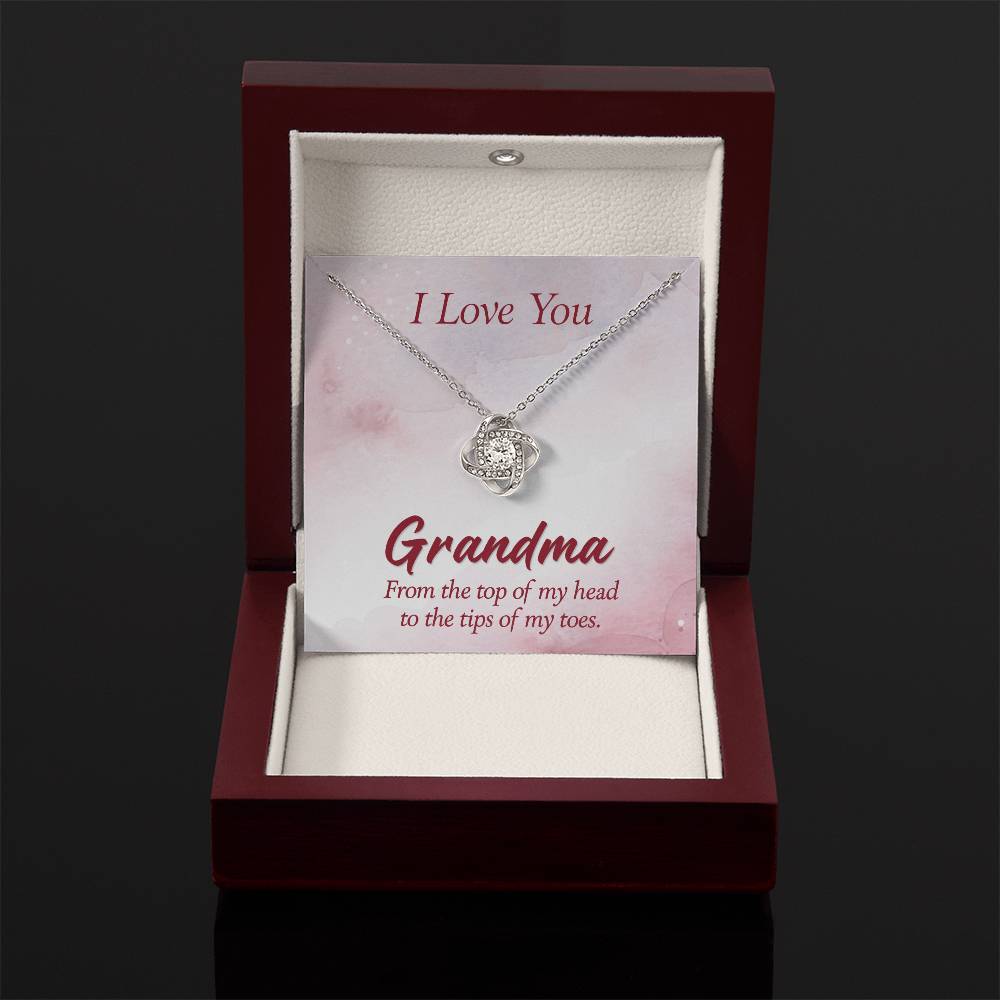 I Love You Grandma Gift from Grandkids - Love Knot Necklace