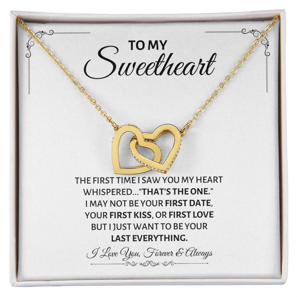 To My Sweetheart Necklace - Gift for Love on Valentine’s Day & Special Days - Interlocking Hearts Necklace