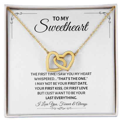 To My Sweetheart Necklace - Gift for Love on Valentine’s Day & Special Days - Interlocking Hearts Necklace