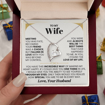 To My Wife Necklace - Romantic Everyday Jewelry Gift from Husband for Birthday, Valentine’s Day & Just Because - Forever Love Necklace