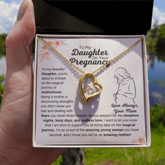 Sentimental Gift For Pregnant Mom, Heart Necklace, Jewelry For New Journey, To My Daughter On Your Pregnancy
