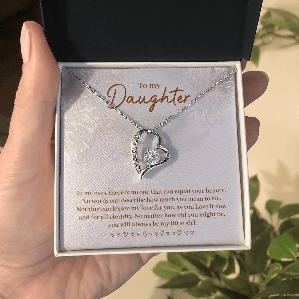 To My Daughter Necklace – Daughter Birthday & Graduation Jewelry Surprise – Forever Love Necklace