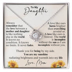 To My Daughter - Thank you for being by my side -  Love Knot Necklace from Mom