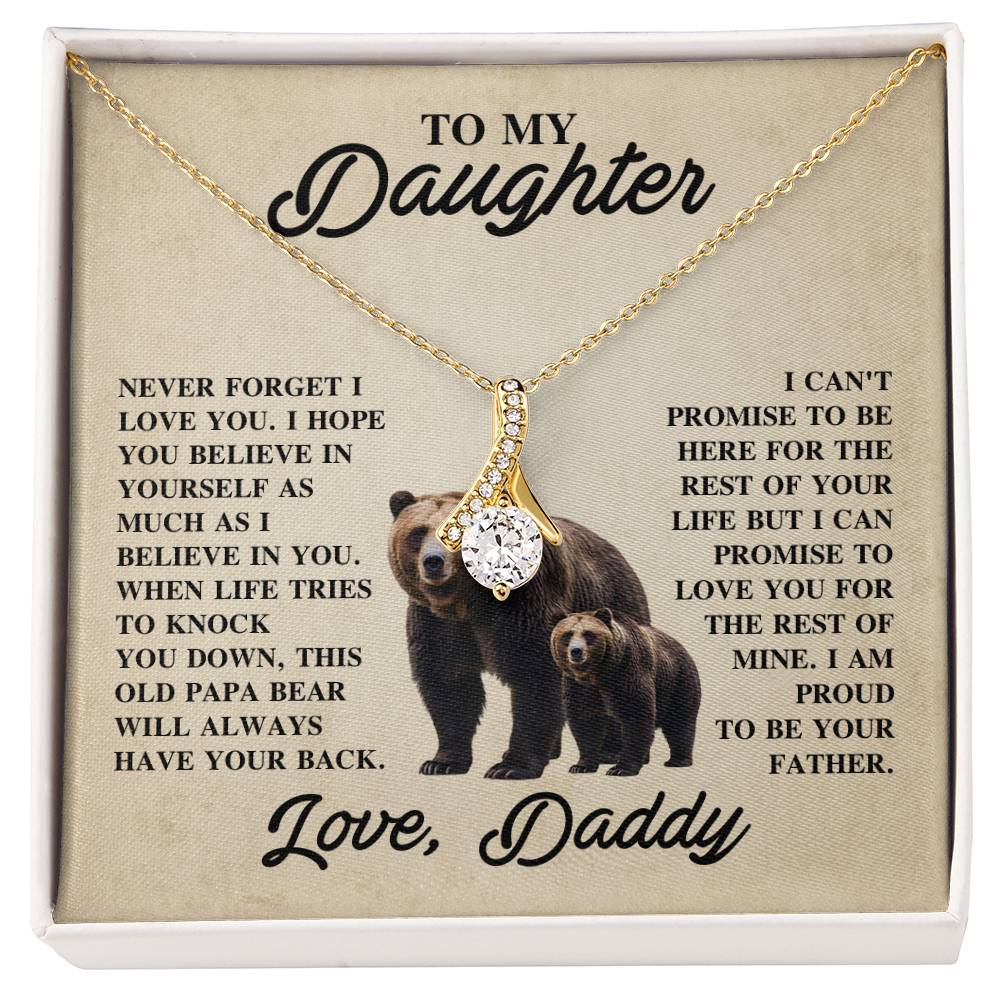 To My Daughter Necklace - Best Gift for Daughter from Dad - Alluring Beauty Necklace