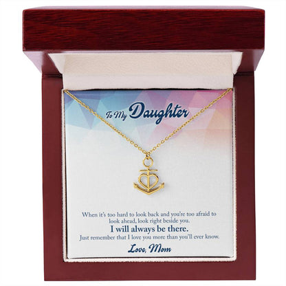 To My Daughter Necklace - Heartwarming Gift for Daughter’s Special Day from Mom - Anchor Pendant Necklace