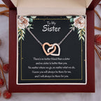 Present for Sister - There's no better friend than a sister - Interlocking Hearts Necklace